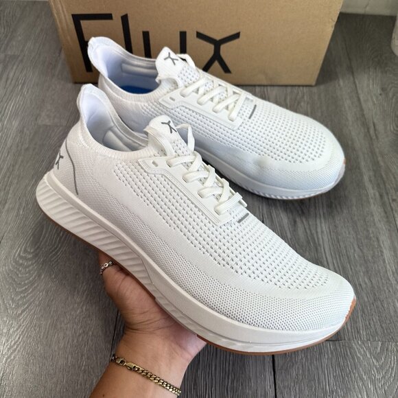 Flux Adapt Run White Gum Men 12.5 Women 14 Running Athletic Walking Knit Shoes